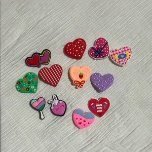 Colorful Heart and Love-Themed Shoe Charms